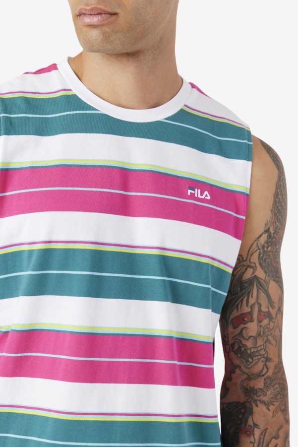 White/Purple/Bayou Sandu Sleeveless Tee Fila