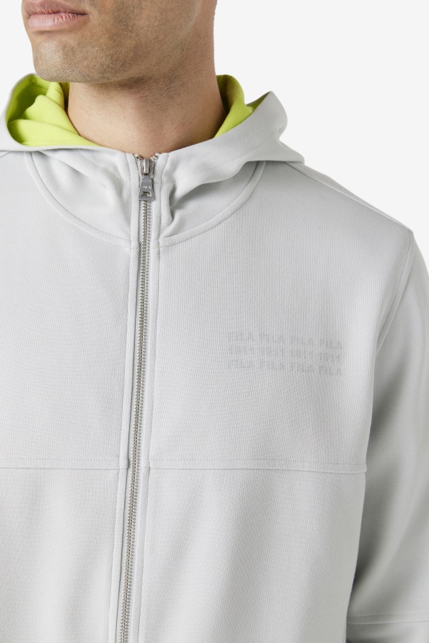 Kayra Full Zip Hoodie Fila Stone/Lime Punch