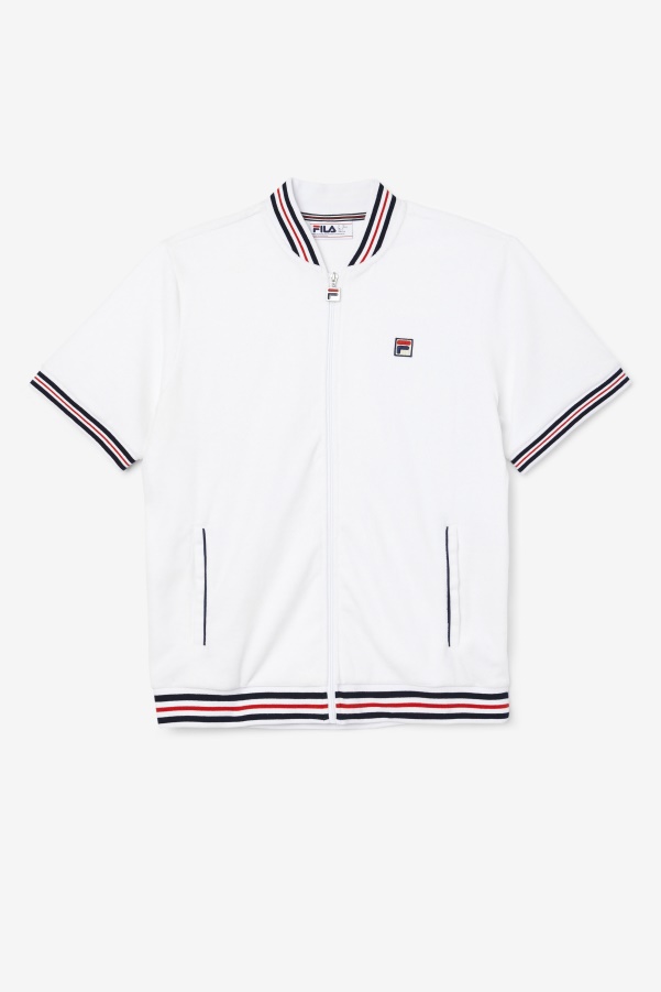 White/Navy Estudio Velour Jacket Fila