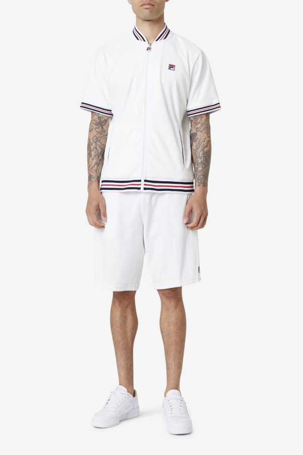 White/Navy Estudio Velour Jacket Fila