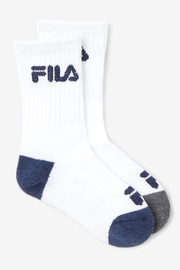 Kids' Cushioned Crew Sock 6-Pack White Fila