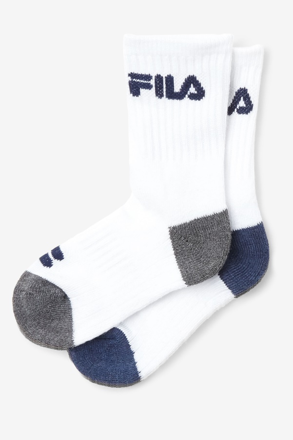 Kids' Cushioned Crew Sock 6-Pack White Fila