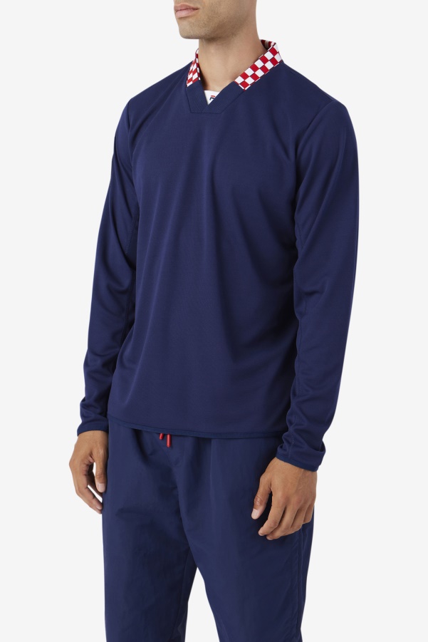 Navy Bevans Park Long Sleeve Tee Fila