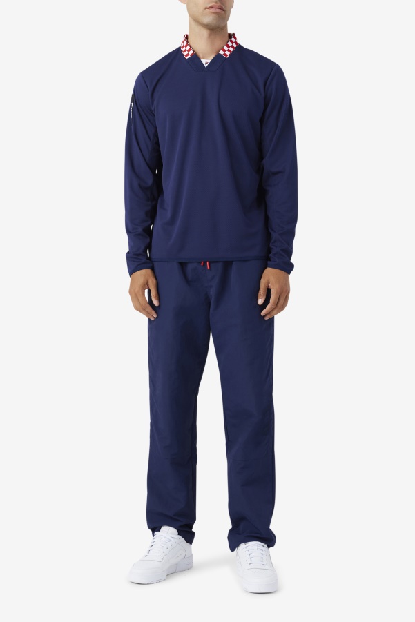 Navy Bevans Park Long Sleeve Tee Fila