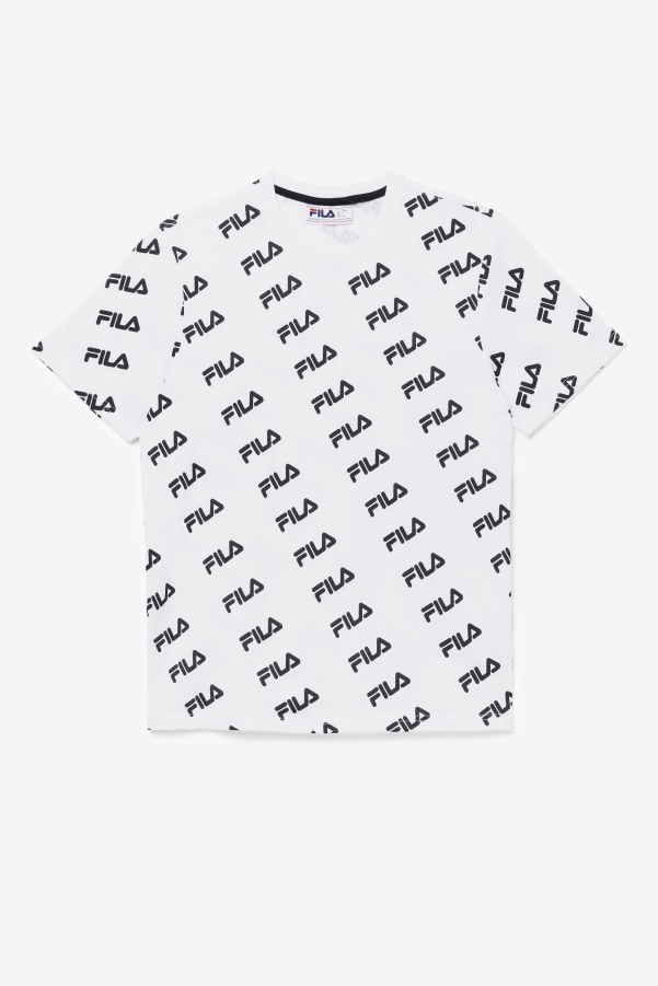 Diagonal Logo Tee White/Black Fila