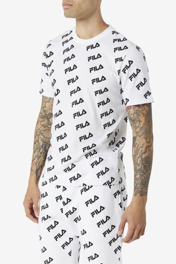 Diagonal Logo Tee White/Black Fila