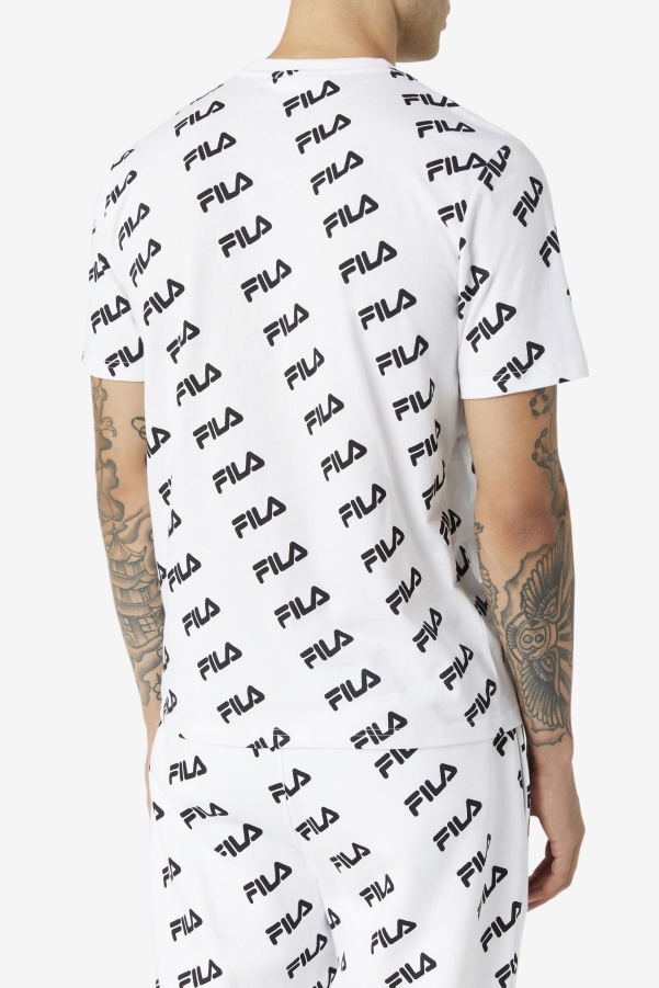 Diagonal Logo Tee White/Black Fila