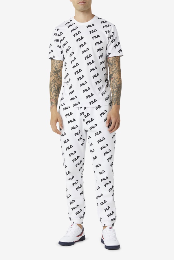 Diagonal Logo Tee White/Black Fila