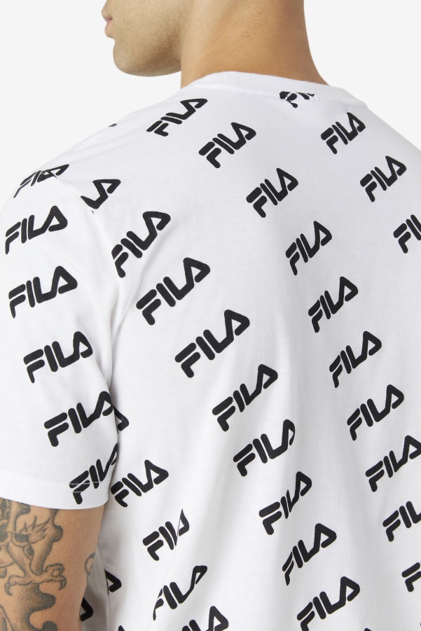Diagonal Logo Tee White/Black Fila