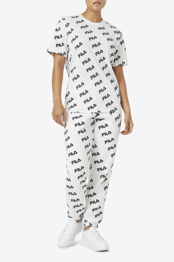 Diagonal Logo Tee White/Black Fila