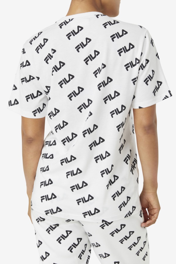 Diagonal Logo Tee White/Black Fila