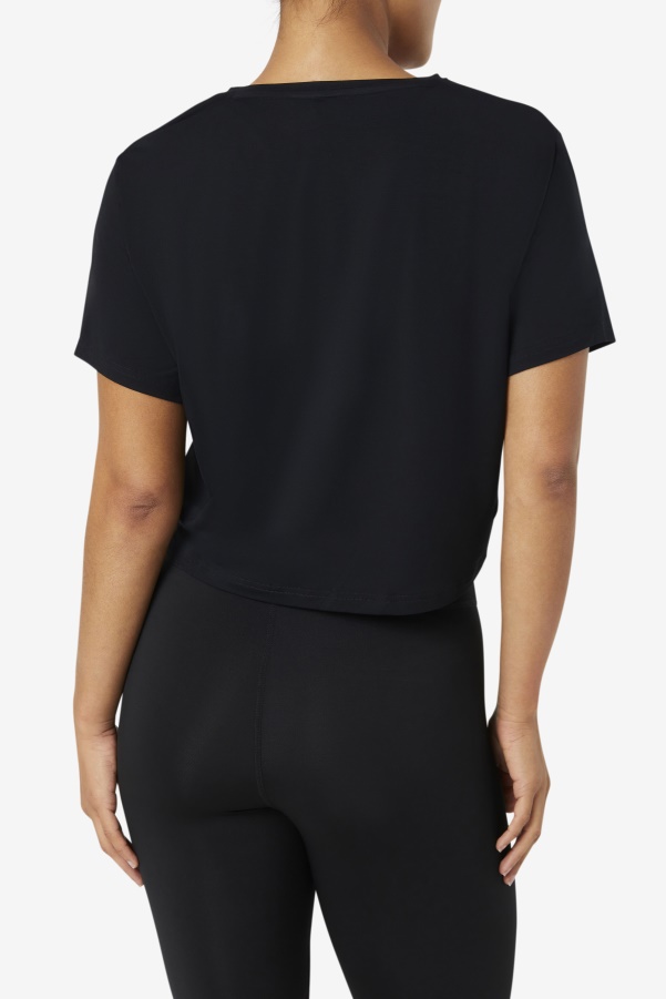 Fi-Lux High-Low Crop Top Black Fila