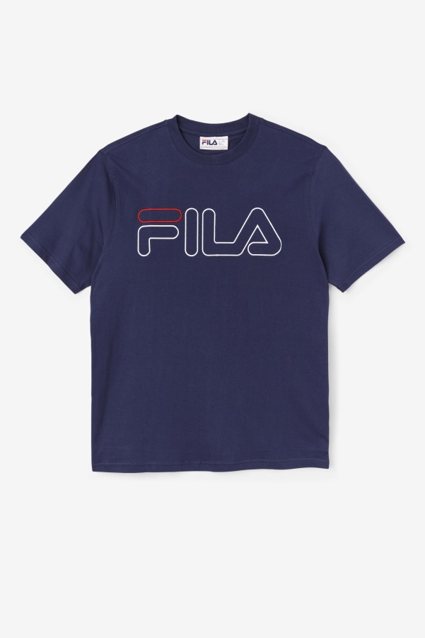 Navy/White/Red Fila borough tee