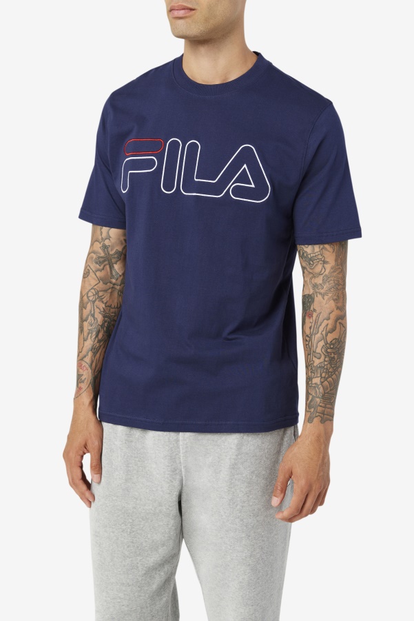 Navy/White/Red Fila borough tee