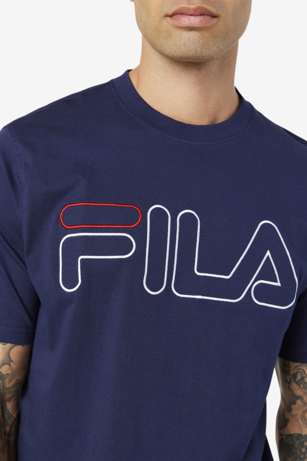 Navy/White/Red Fila borough tee