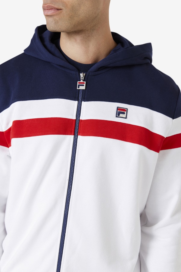 White/Navy/Red Fila Arlo Hoodie