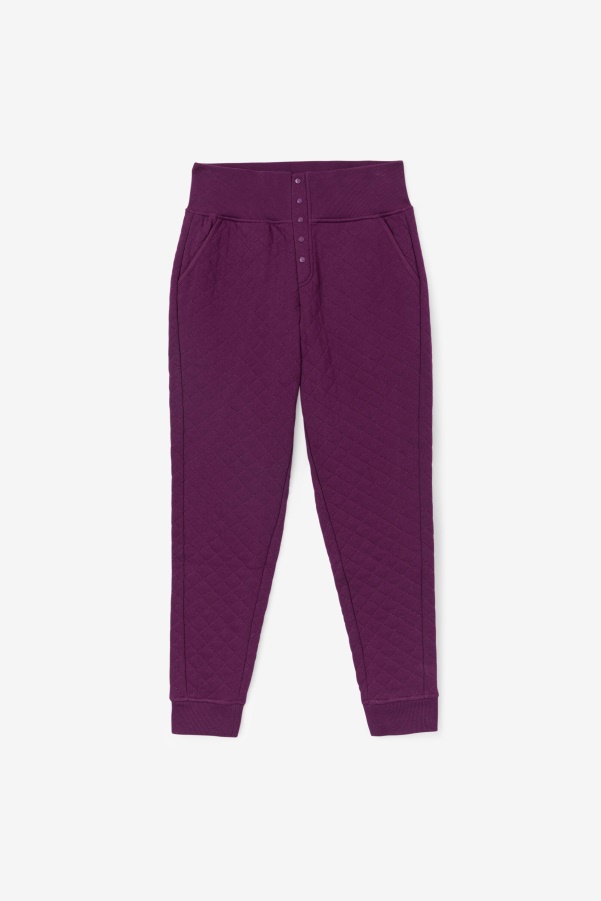 Finley High Rise Quilted Jogger Pickled Beet/Crocus Petal Fila