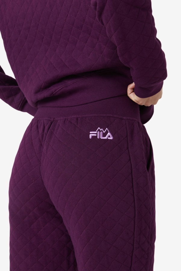 Finley High Rise Quilted Jogger Pickled Beet/Crocus Petal Fila