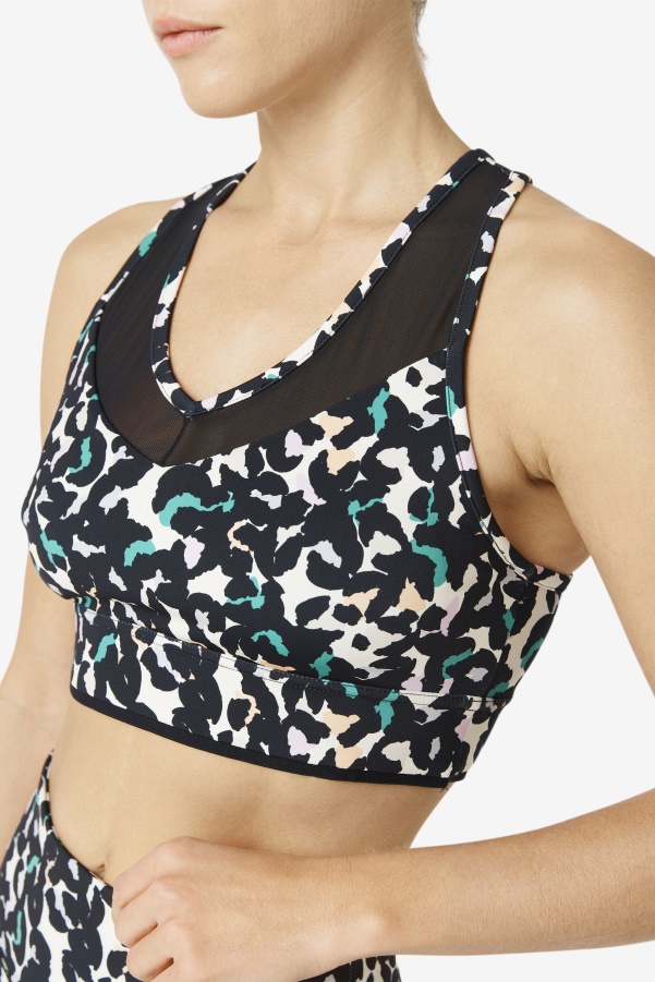Uplift Racerback Bra Top Fila Black Animal