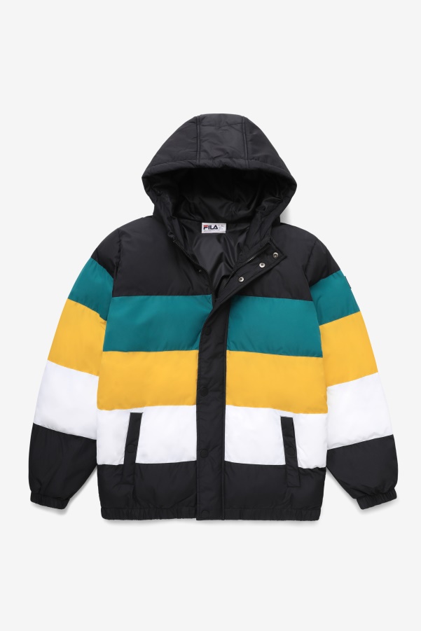 Black/Harbour Blue/Gold Fila giovanni puffa jacket