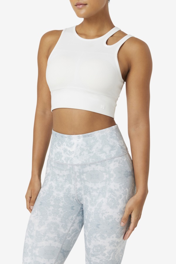 Uplift Slice Crop Bra Top White Fila