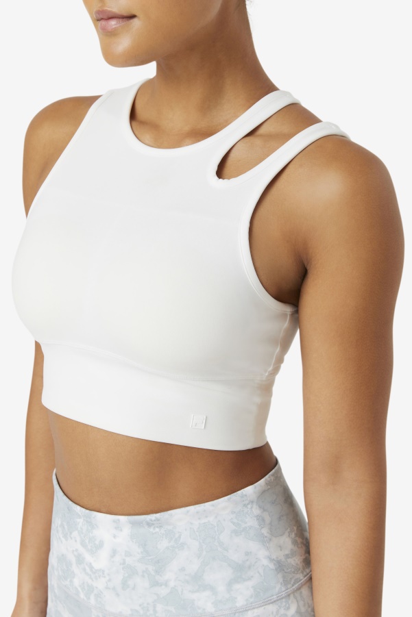Uplift Slice Crop Bra Top White Fila