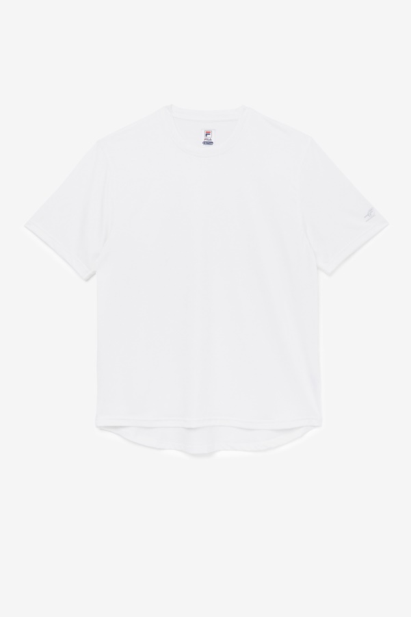 White Pickleball Scallop Hem Crew Fila