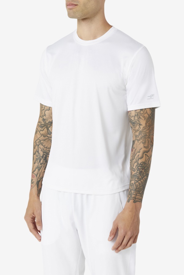 White Pickleball Scallop Hem Crew Fila