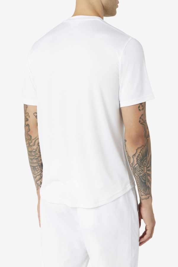 White Pickleball Scallop Hem Crew Fila