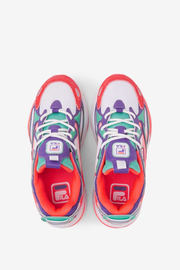 Fila Little Kids' Ray Tracer Apex White/Fiery Coral/Purple
