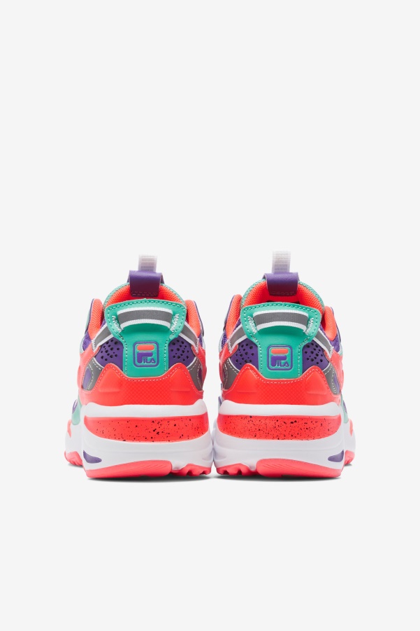 Fila Little Kids' Ray Tracer Apex White/Fiery Coral/Purple