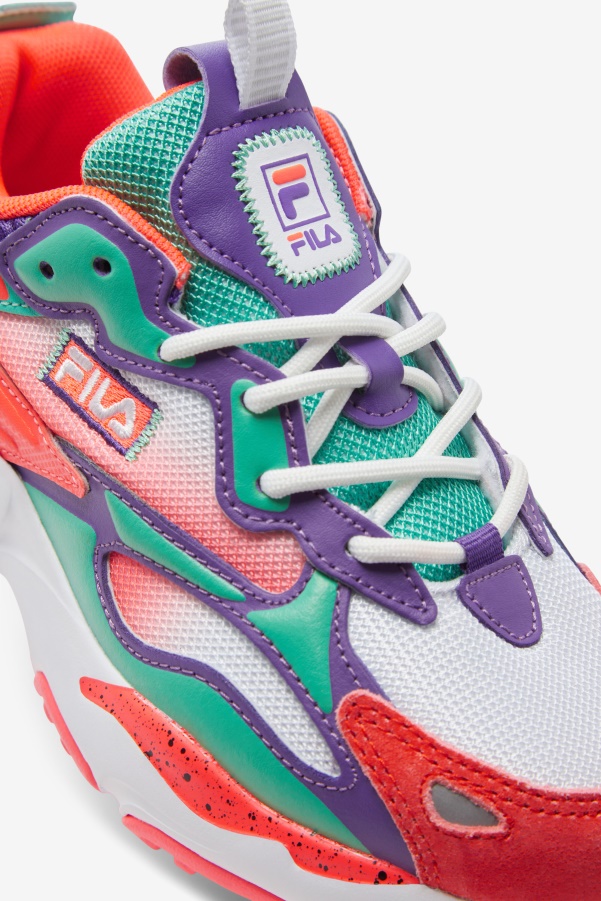 Fila Little Kids' Ray Tracer Apex White/Fiery Coral/Purple
