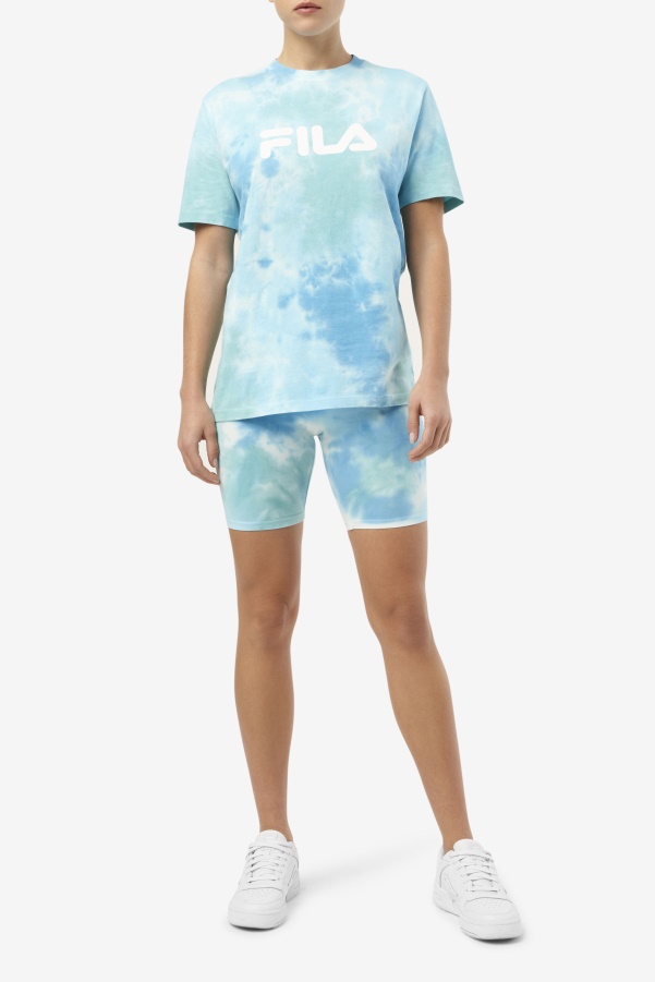 Fila Taima Tie Dye Bike Short White/Splish/All/Latigo Bay