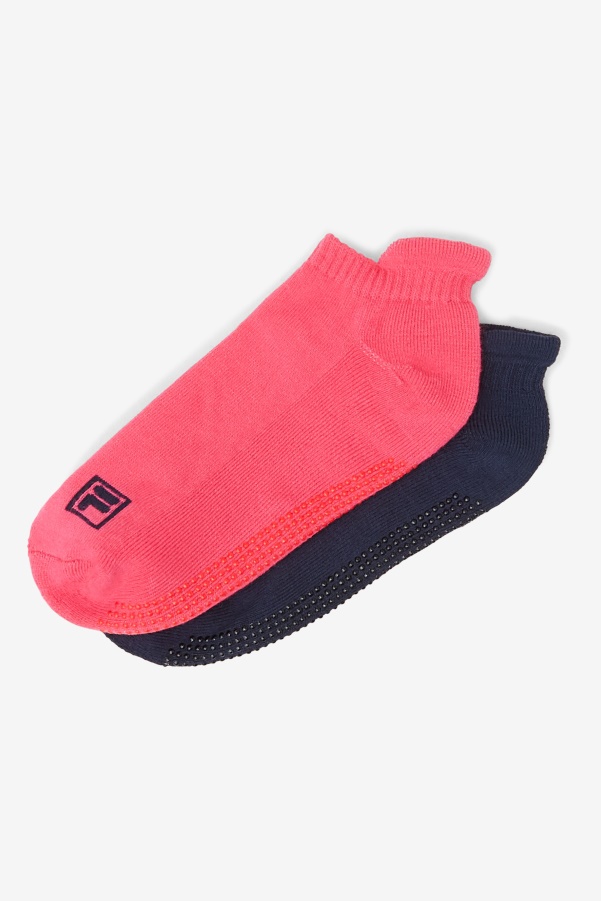 Bubblegum Pink Women's No Show Grip Sock 2-Pack Fila