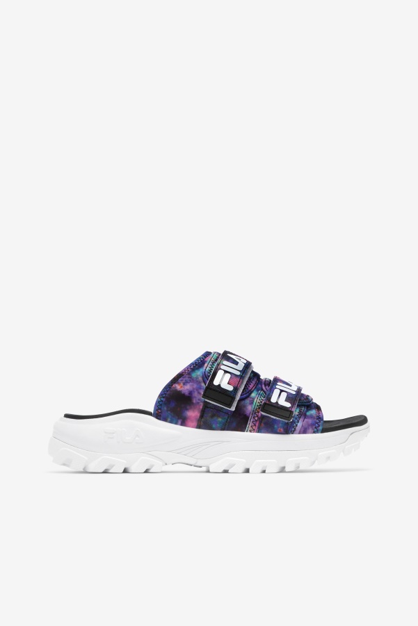 Fila Women's Tie Dye Outdoor Slide Multi/Black/White