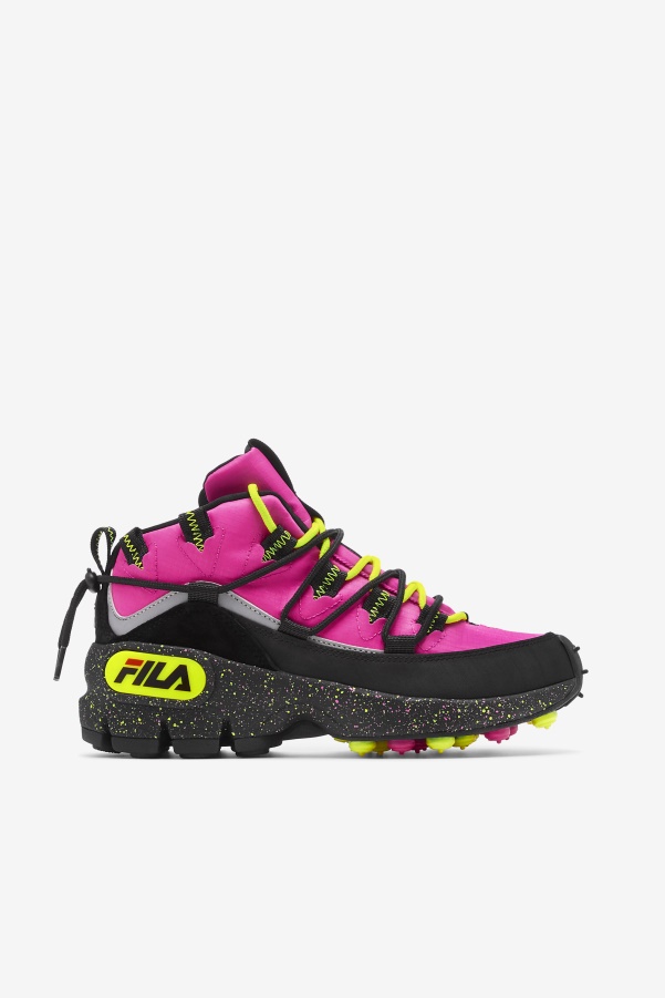 Women's Grant Hill 1 x Trailpacer Pink Glow/Black/Yellow Fila