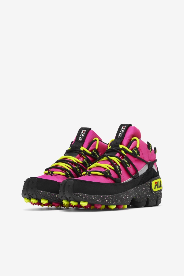 Women's Grant Hill 1 x Trailpacer Pink Glow/Black/Yellow Fila