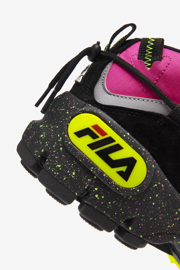 Women's Grant Hill 1 x Trailpacer Pink Glow/Black/Yellow Fila
