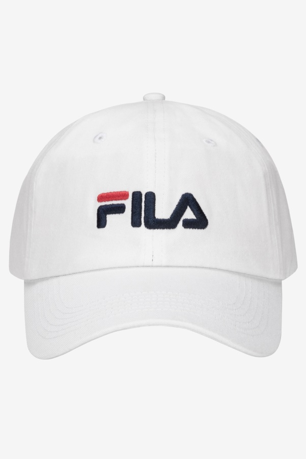 White Fila Embroidered Logo Baseball Hat