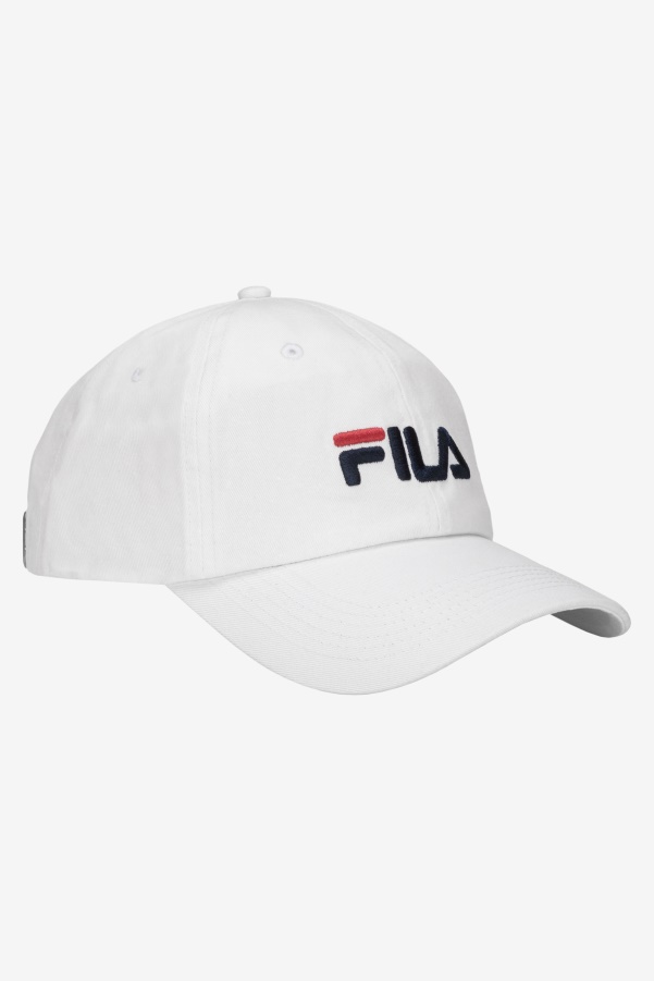 White Fila Embroidered Logo Baseball Hat