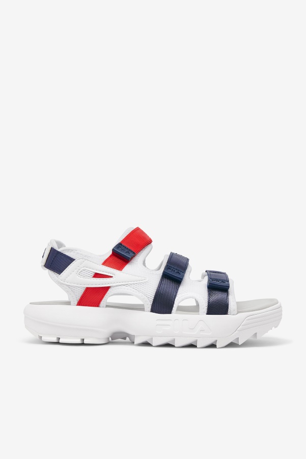 Fila Men's Disruptor Sandal White/Navy/Red