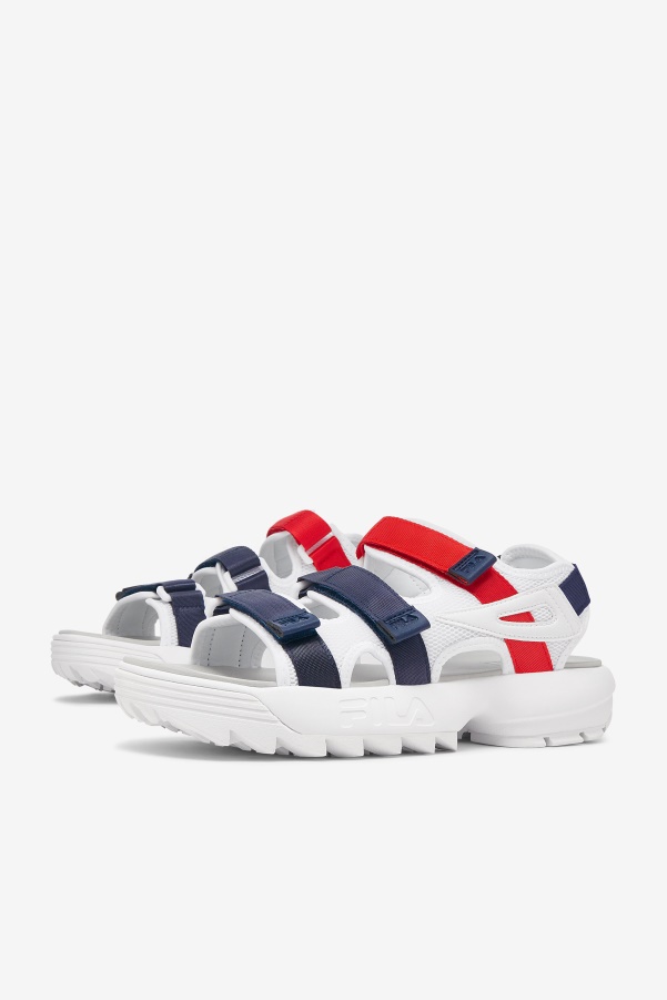 Fila Men's Disruptor Sandal White/Navy/Red