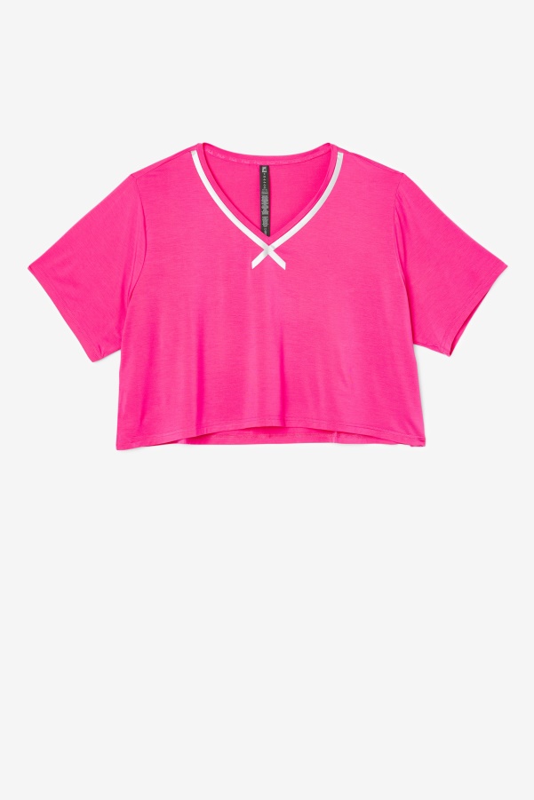 Fi-Lux Hi-Low Crop Top Fila Bright Pink