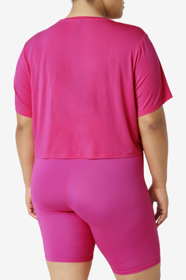 Fi-Lux Hi-Low Crop Top Fila Bright Pink