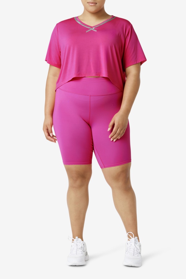 Fi-Lux Hi-Low Crop Top Fila Bright Pink
