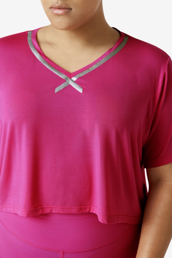 Fi-Lux Hi-Low Crop Top Fila Bright Pink