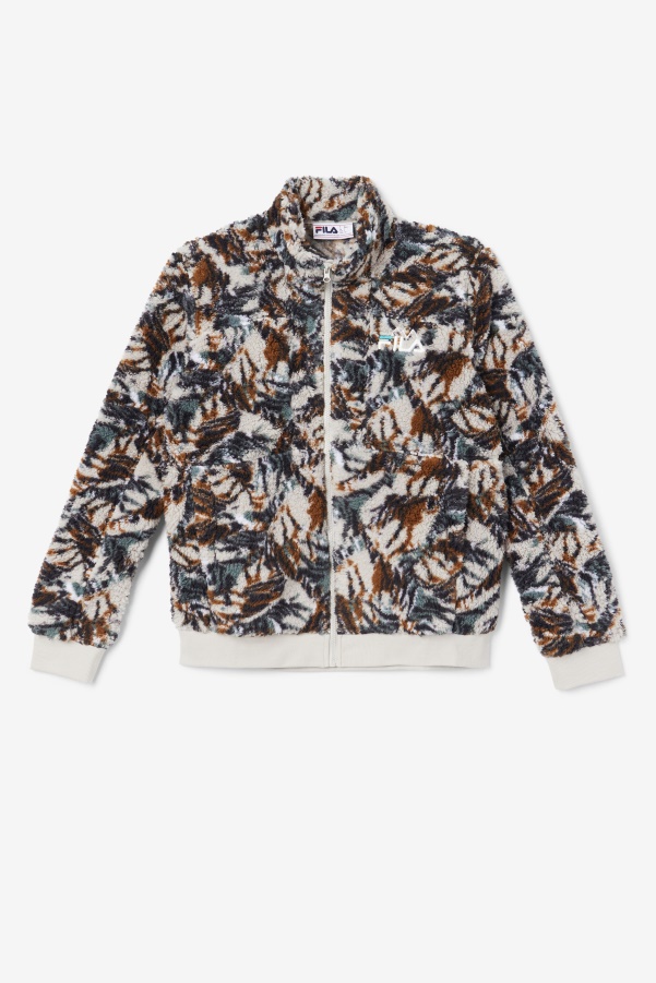 Fila Drewe Sherpa Jacket Egret/Stormy/Deep Lake Print