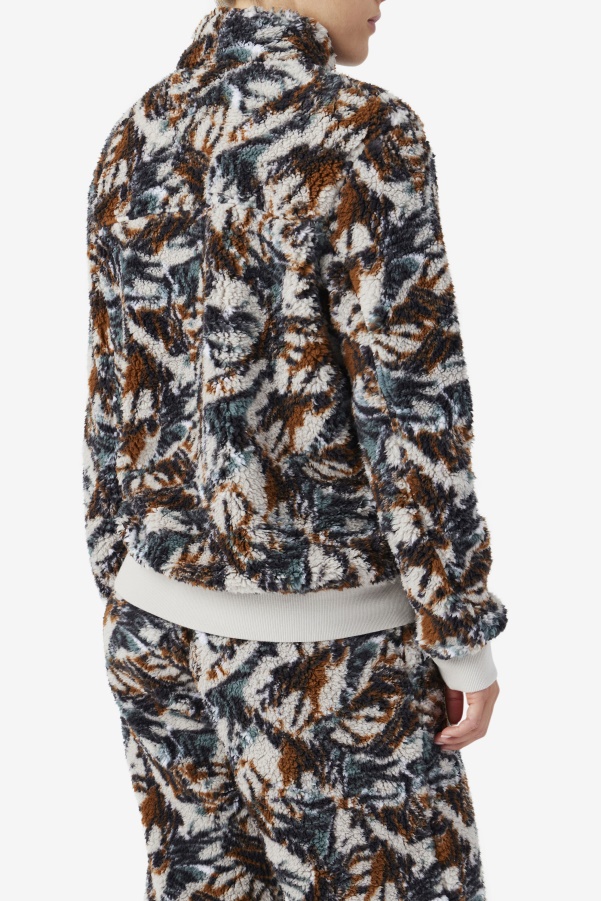 Fila Drewe Sherpa Jacket Egret/Stormy/Deep Lake Print