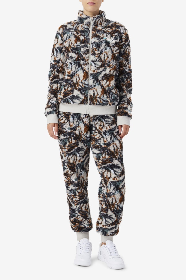 Fila Drewe Sherpa Jacket Egret/Stormy/Deep Lake Print