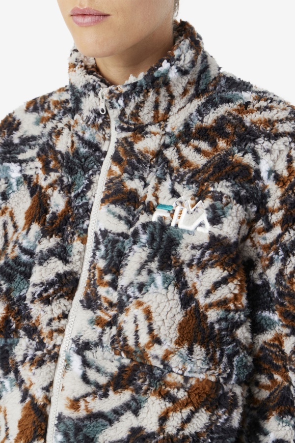 Fila Drewe Sherpa Jacket Egret/Stormy/Deep Lake Print
